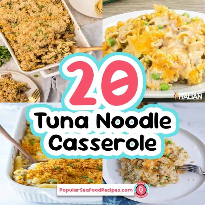 Easy tuna noodle casserole with creamy sauce and vegetables.